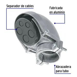 Mufa con abrazadera para tubo 1-1/4