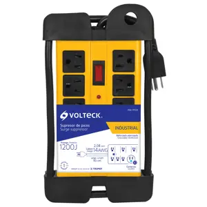 Volteck Multicontacto 14 AWG industrial supresor picos 10 entradas