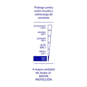 Volteck Multicontacto 16 AWG 6 entradas 2 ptos. USB sup. 150J, negro