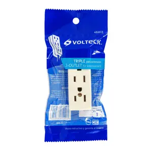 Volteck Multicontacto triple para extensión, 2 polos + tierra