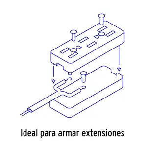 Volteck Multicontacto triple para extensión, 2 polos + tierra