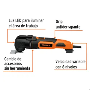 Multiherramienta profesional 350 W con 9 accesorios, Truper