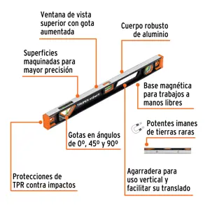 Nivel profesional magnético de 24