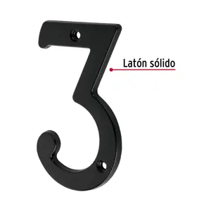 Número 3 de latón sólido 4