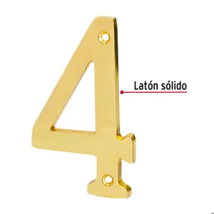 Número 4 de latón sólido 4