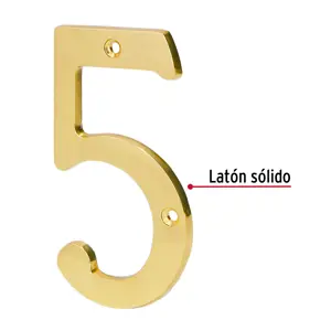 Número 5 de latón sólido 4