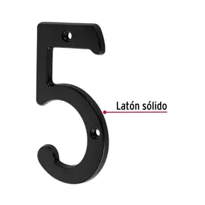 Número 5 de latón sólido 4