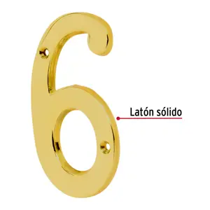 Número 6 de latón sólido 4