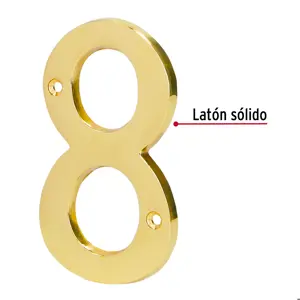 Número 8 de latón sólido 4