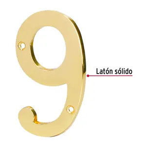 Número 9 de latón sólido 4