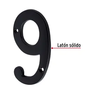 Número 9 de latón sólido 4