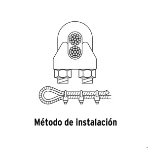 Blíster c/2 nudos (perros) de hierro p/cable de 1/8