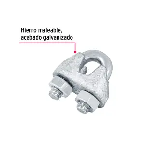 Blíster c/2 nudos (perros) de hierro p/cable de 1/8