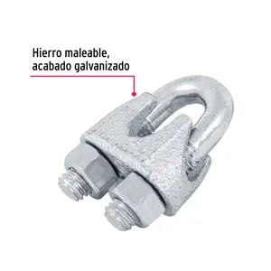 Blíster c/1 nudo (perro) de hierro p/cable de 3/8