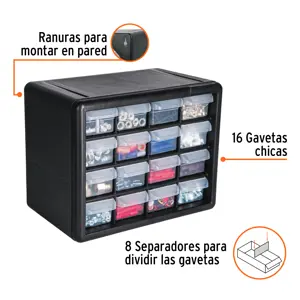 Organizador con 16 gavetas, Truper