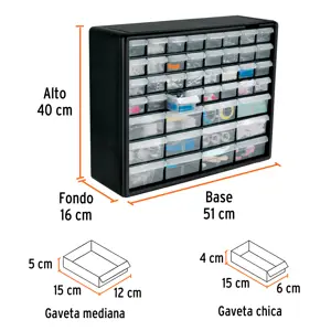 Organizador con 44 gavetas, Truper