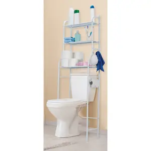 Mueble organizador blanco para baño con 3 repisas, Foset