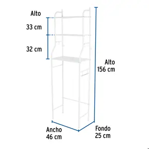 Mueble organizador blanco para baño con 3 repisas, Foset