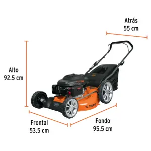 Podadora con motor a gasolina de 6 HP, 22