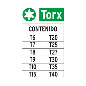 Juego de 12 puntas torx combinadas largo 2