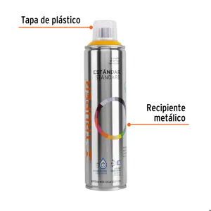 Truper Pintura en aerosol, amarillo, bote esbelto, 400 ml