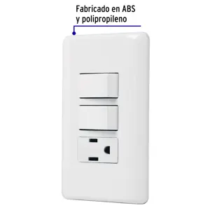 Volteck Placa armada con contacto y 2 interruptores sencillos, Basic