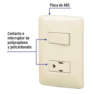 Volteck Placa armada contacto e interruptor, marfil, línea Italiana