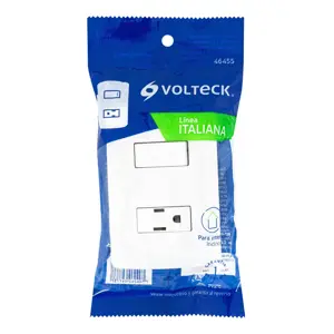 Volteck Placa armada contacto e interruptor, blanco, línea Italiana