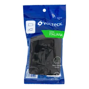 Volteck Placa armada contacto e interruptor, negro, línea Italiana