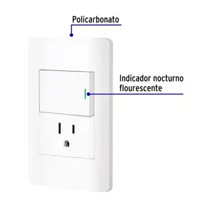 Volteck Placa armada blanca interruptor y contacto 1.5 mód, Lisboa