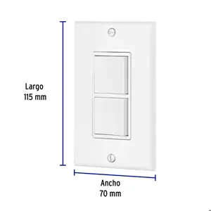 Volteck Placa armada con 2 interruptores sencillos, línea Classic