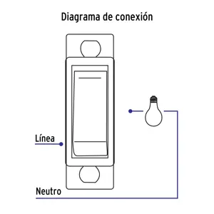 Volteck Placa armada 2 interruptores sencillos, línea Económica