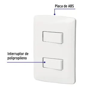 Volteck Placa armada 1 interruptor 1 escalera,blanco, línea Italiana