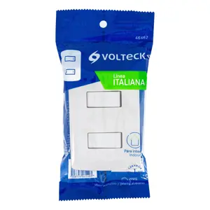 Volteck Placa armada 1 interruptor 1 escalera,blanco, línea Italiana