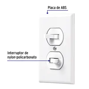 Volteck Placa armada 2 interruptores sencillo, línea Standard, blanc