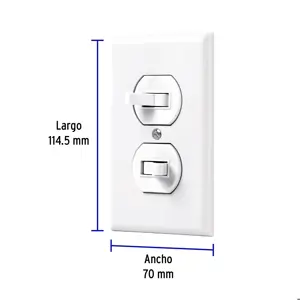 Volteck Placa armada 2 interruptores sencillo, línea Standard, blanc