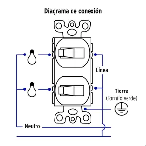 Volteck Placa armada 2 interruptores sencillo, línea Standard, blanc