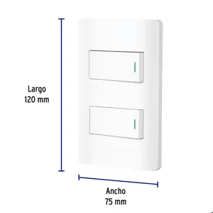 Volteck Placa armada blanca 1 interruptor y 1 de 3 vías 1 mód, Lisbo