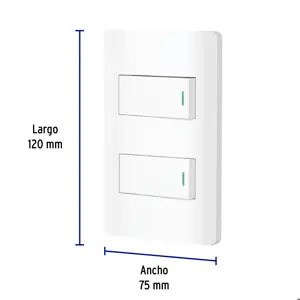 Volteck Placa armada blanca con 2 interruptores 1 módulo, Lisboa