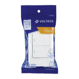 Volteck Placa armada blanca 1 interruptor y 1 de 3vías 1.5mód, Lisbo