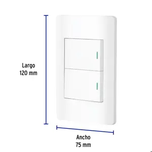 Volteck Placa armada blanca 1 interruptor y 1 de 3vías 1.5mód, Lisbo