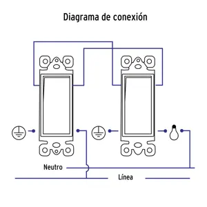 Volteck Placa armada con interruptor de tres vías, línea Classic