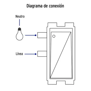 Volteck Placa armada 1 interruptor sencillo, blanco, línea Italiana