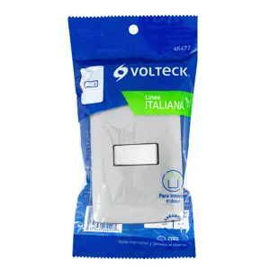 Volteck Placa armada 1 interruptor sencillo plata, línea Italiana