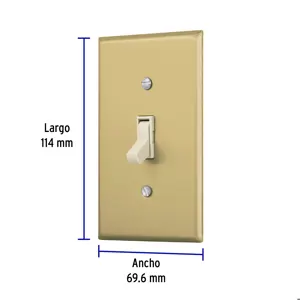 Volteck Placa armada interruptor sencillo, línea Standard, aluminio