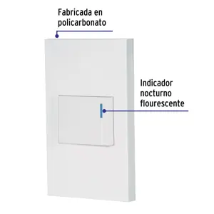 Volteck Placa armada 1 interruptor, 1.5 módulos, Española, blanco