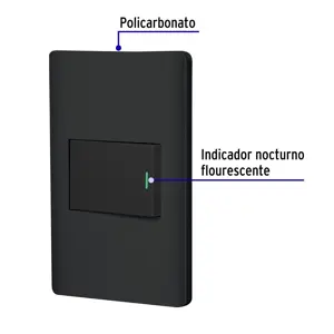 Volteck Placa armada negra 1 interruptor de 3 vías 1.5 mód, Lisboa