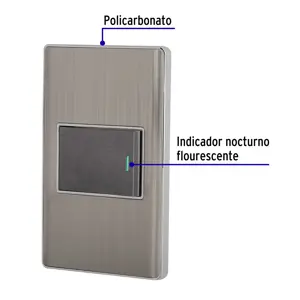 Volteck Placa armada acero inox 1 interruptor 1.5 módulos, Lisboa