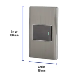 Volteck Placa armada acero inox 1 interruptor 1.5 módulos, Lisboa