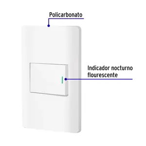 Volteck Placa armada blanca 1 interruptor 1.5 módulos, Lisboa